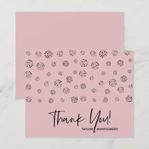 Budget Dusty Pink Dotted Thank You Cards