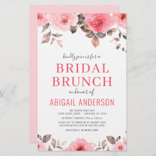 Budget Dusty Pink Floral Bridal Shower Invitation