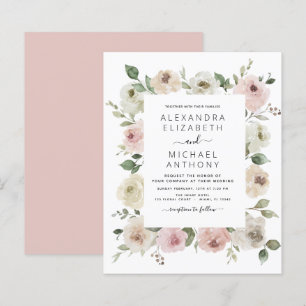 Budget Dusty Pink Floral Eucalyptus Wedding