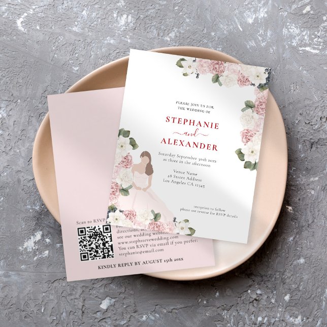 Budget Dusty Pink Florals Bride Motif (Creator Uploaded)