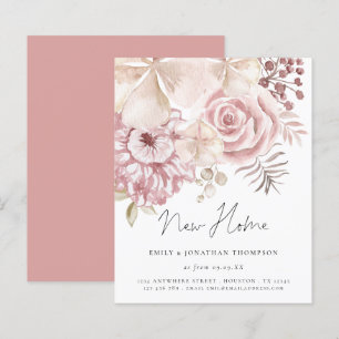 Budget Dusty Pink Florals Script Moving New Home