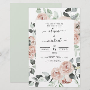 Budget Dusty Pink Sage Floral Wedding