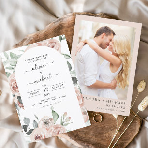 Budget Dusty Pink Sage Green Photo Floral Wedding