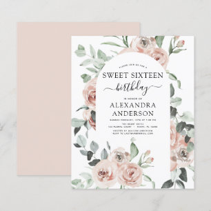 Budget Dusty Pink Sweet Sixteen Birthday Party