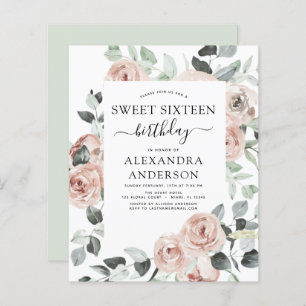 Budget Dusty Pink Sweet Sixteen Birthday Party