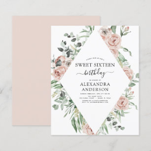 Budget Dusty Pink Sweet Sixteen Birthday Party