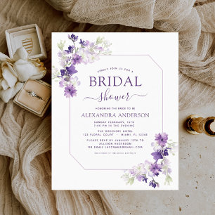 Budget Dusty Purple Floral Greenery Bridal Shower