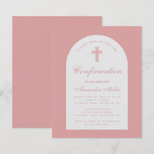 Budget Dusty Rose Girl Confirmation Invitation