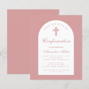 Budget Dusty Rose Girl Confirmation Invitation