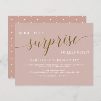 Budget Dusty Rose & Gold Surprise Birthday Party