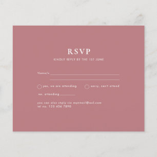 BUDGET Dusty Rose Monochrome RSVP Simple Plain Flyer