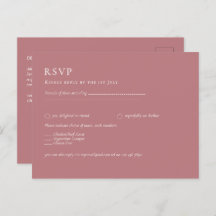 BUDGET Dusty Rose Monochrome RSVP Simple Plain