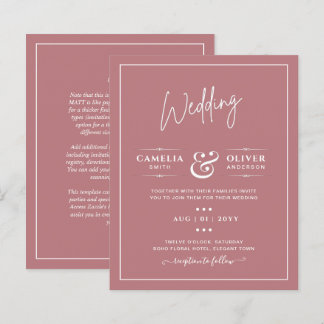 BUDGET Dusty Rose MONOCHROME Wedding