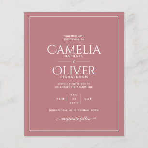 BUDGET Dusty Rose MONOCHROME Wedding Flyer