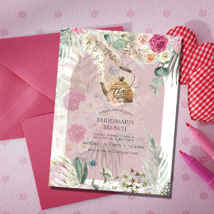 BUDGET Dusty Rose Pampas Grass TEA PARTY Shower Flyer
