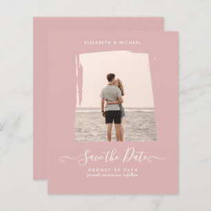 BUDGET Dusty Rose PHOTO Save The Date Monochrome