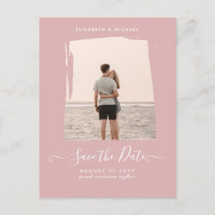 BUDGET Dusty Rose PHOTO Save The Date Monochrome Postcard