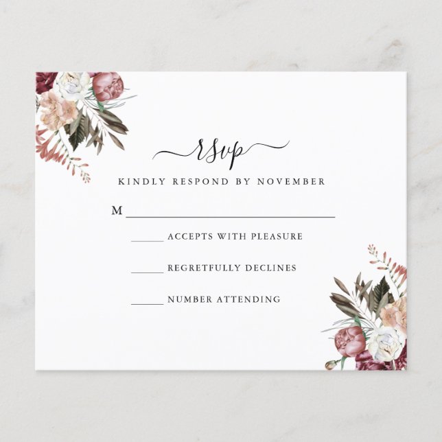 Budget Dusty Rose RSVP Flyer (Front)