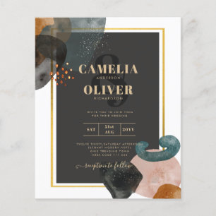 BUDGET Earth Tones Abstract Wedding Flyer
