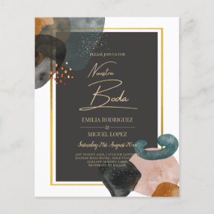 BUDGET Earth Tones Abstract Wedding Flyer