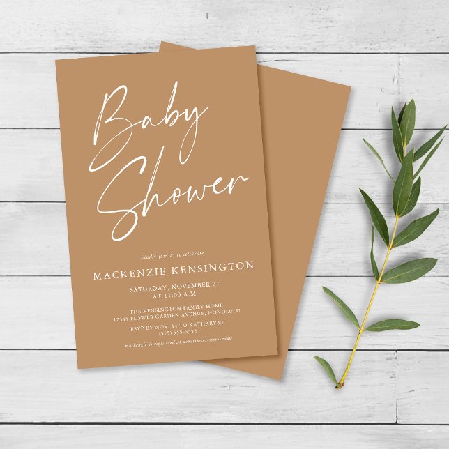 Budget Earth Tones Minimalist Baby Shower FLYER (Creator Uploaded)