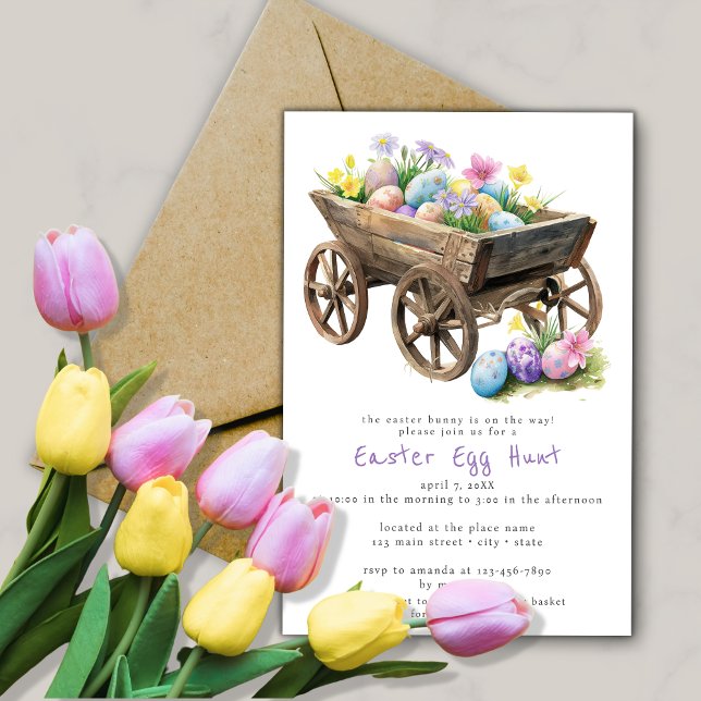Budget Easter Egg Hunt Egg Cart Simple Invitation (Creator Uploaded)