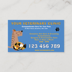 Budget Editable Veterinary Pet Care Business Card