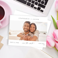 Budget Elegan Panoramic Photo Modern Save the Date