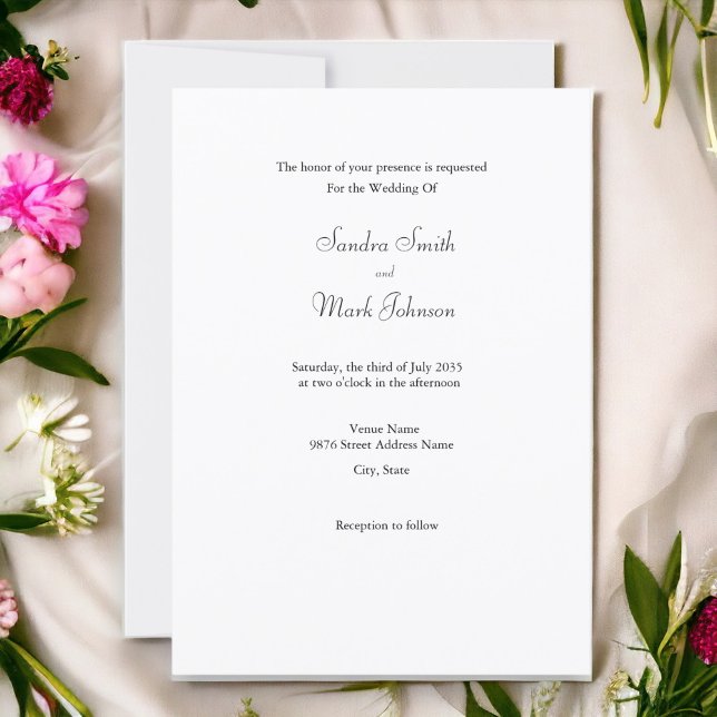 Budget Elegant and Simple Classic Style Invitation (Classic Elegance at a Budget Friendly Price.)