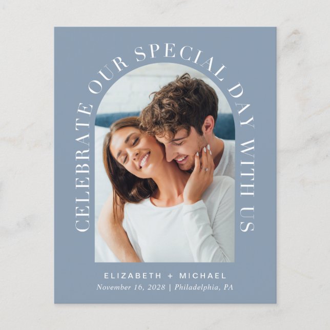 Budget Elegant Arch Photo Wedding Invitation (Front)