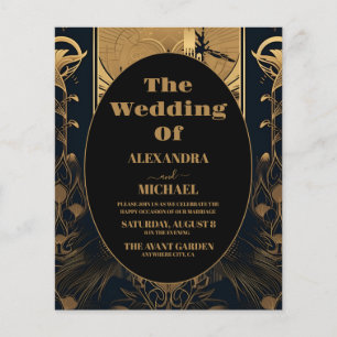 Budget Elegant Art Deco Peacocks Wedding