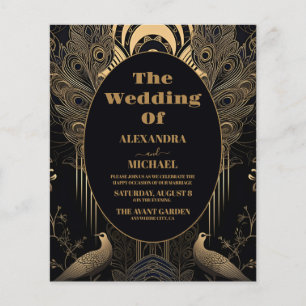 Budget Elegant Art Deco Peacocks Wedding