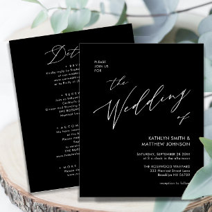 Budget Elegant Black Modern All In One Wedding Flyer