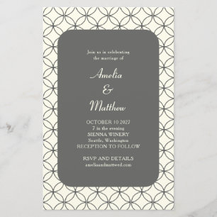 Budget Elegant Black White Line Wedding Invite