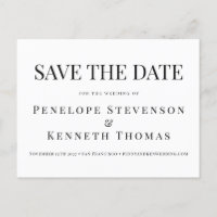 Budget Elegant Black White Save The Date