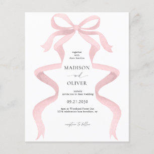 BUDGET Elegant Blush Pink Bow Monogram Wedding