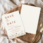 Budget Elegant Boho Save the Date Minimalist<br><div class="desc">This elegant boho save the date minimalist wildflower invitation is the perfect way to announce your upcoming nuptials in a stylish and affordable way. The invitation features a simple design with a wildflower and a modern font. The invitation is customisable with your own text and details, making it the perfect...</div>