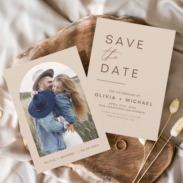 Budget Elegant Boho Save the Date Photo Minimalist (Creator Uploaded)