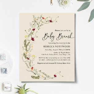 Budget Elegant Boho Wildflower Wreath Baby Brunch