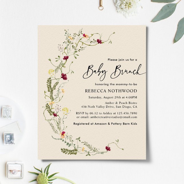 Budget Elegant Boho Wildflower Wreath Baby Brunch (Creator Uploaded)
