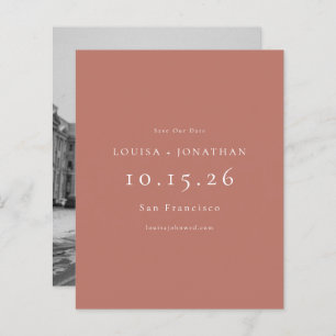 Budget Elegant Brick Photo Wedding Save The Date