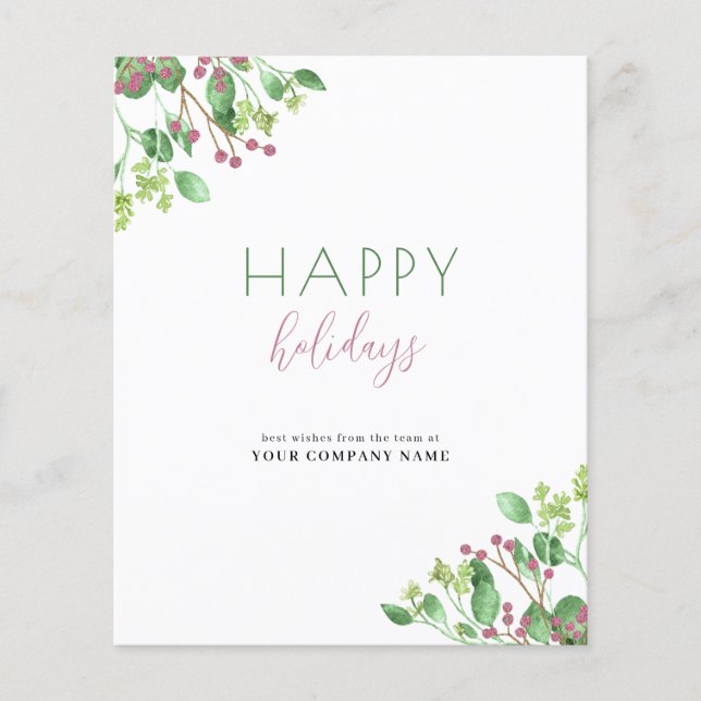 Budget elegant business corporate holiday card (Front)