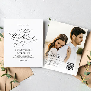 BUDGET Elegant Calligraphy Photo QR Code Wedding