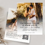 Budget Elegant Chic 2 Photo Wedding Invitation<br><div class="desc">Budget Modern Elegant 2 Photo All In One Wedding Invitation RSVP QR Details Card</div>
