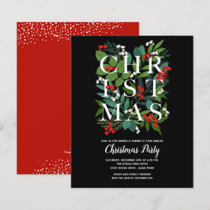 Budget Elegant Christmas Greenery Invitations