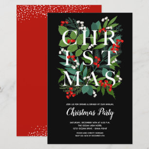 Budget Elegant Christmas Greenery Invitations