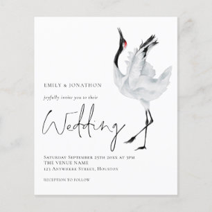 Budget Elegant Crane Wedding Invitation