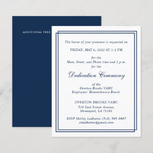 BUDGET Elegant Double Border Monogram Navy Custom