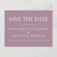 Budget Elegant Dusty Purple Save The Date