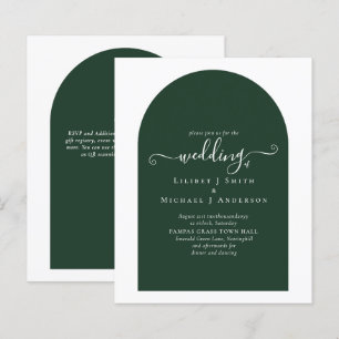 BUDGET Elegant Emerald Green Typography Wedding